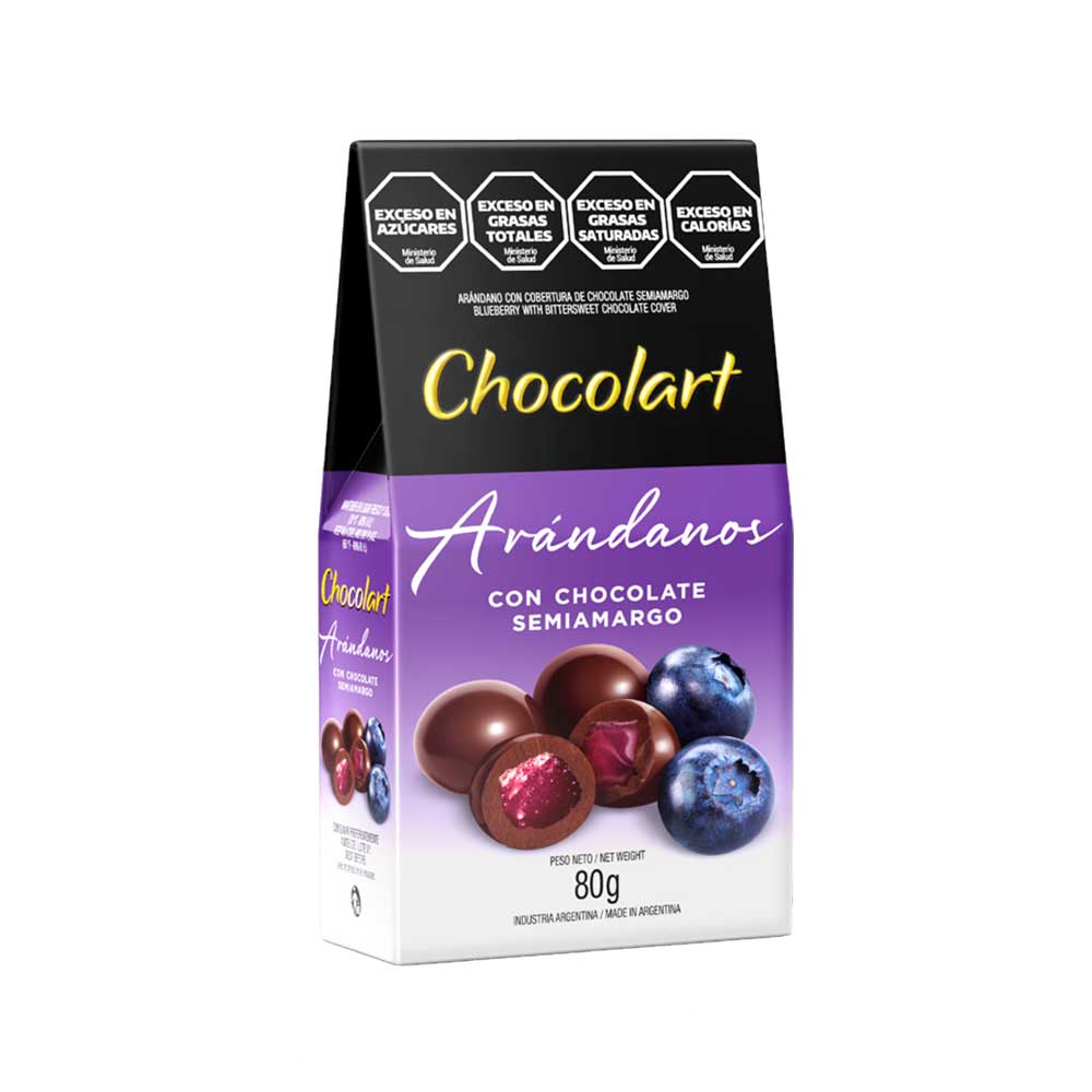 Caja de Chocolart ARÁNDANOS CON COBERTURA SEMIAMARGA