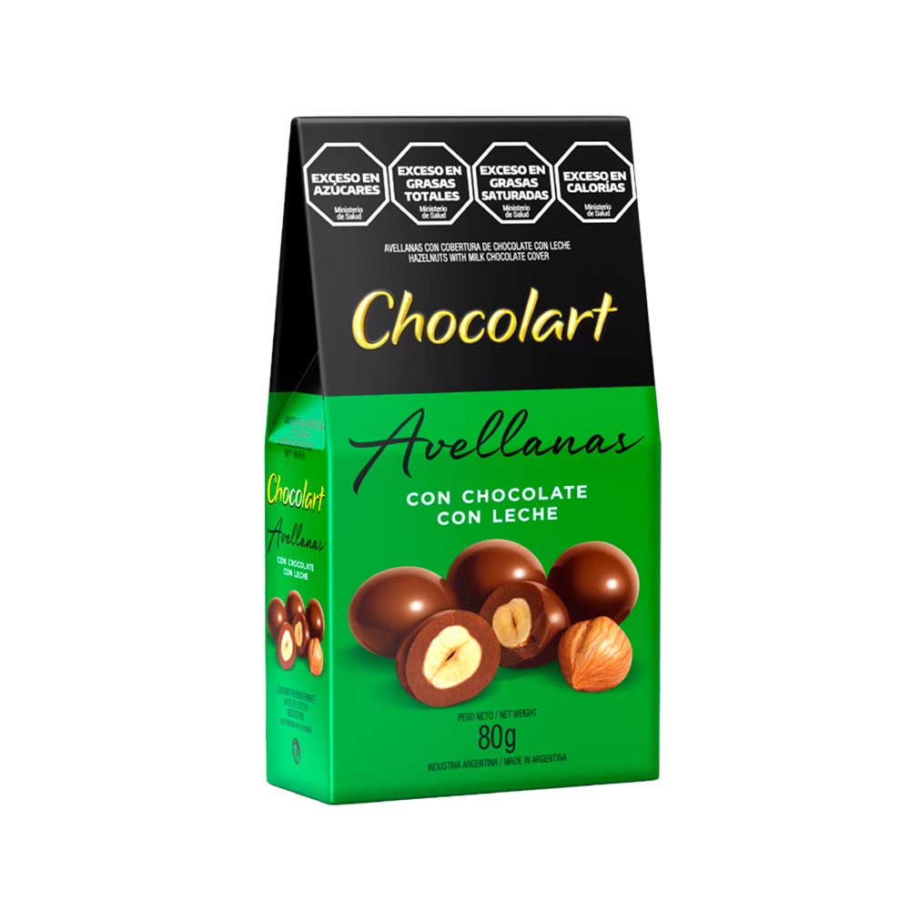 Caja de Chocolart AVELLANAS CON COBERTURA LECHE